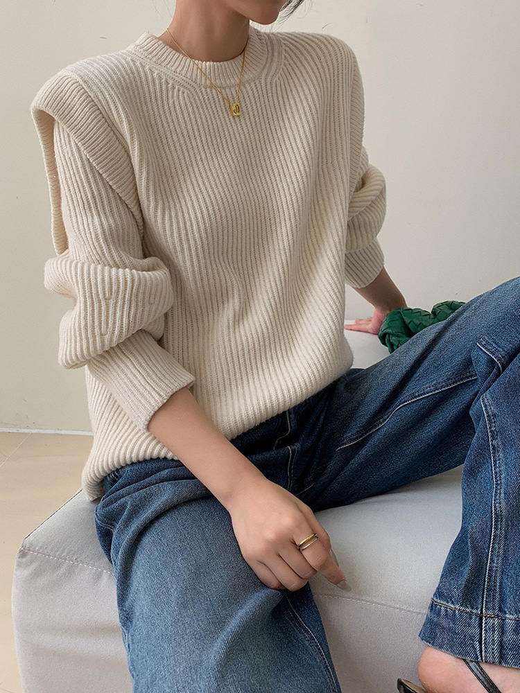 レディース ファッション デザインセンス セーター レディース 秋 冬 カジュアル オールマッチ ボトムス トップ ホワイト ＳＭＬXL トップス 袖あり かわいい 大人可愛い きれいめ シンプル