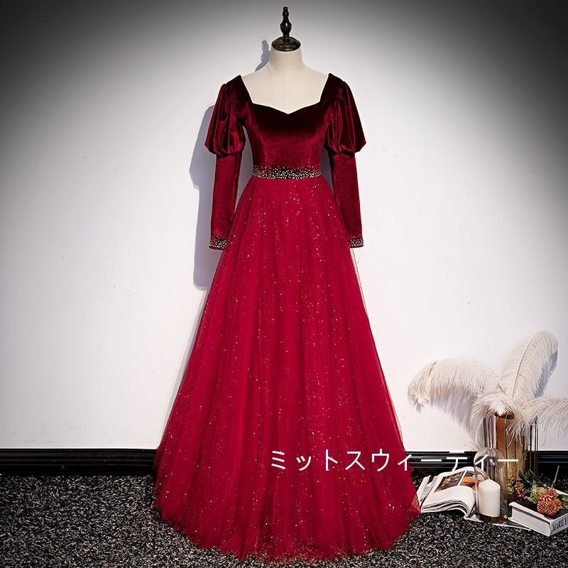 ドレス カラードレス 安い ロングドレス パーティードレス 演奏会 コンサート イブニングドレス 二