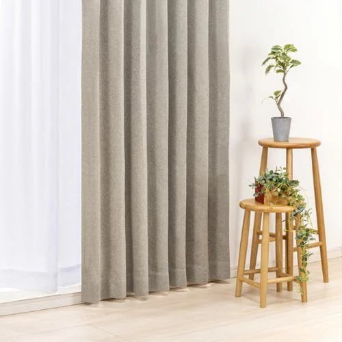 ヤマダオリジナル 4枚組セットカーテン ベージュ (ドレープ×2レース×2）