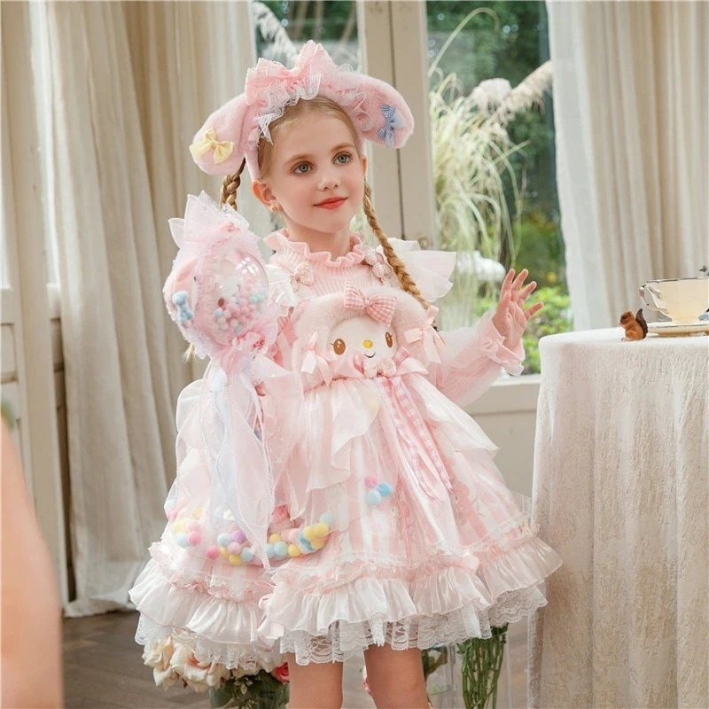 新型 キャラクター 春夏 キッズtシャツ 上下2点セット 半袖Tシャツ 子供服 韓国ファッション ハローキティ シナモロール クロミちゃんマイメロワンピース36