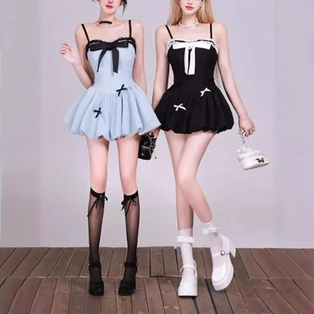 3日出荷 ワンピース夏 カラーブロック リボン パネル デザイン 新作 クール ショート丈 春服 レディース