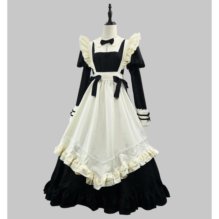 新作ハロウィングッズ ハロウィン コスプレ レディース 長袖 ワンピース ロング丈 メイド 仮装 衣装 女性 かわいい ハロウィンコスプレ ワンピース レディース 大人 ハロウィン仮装 コ 2枚購入で