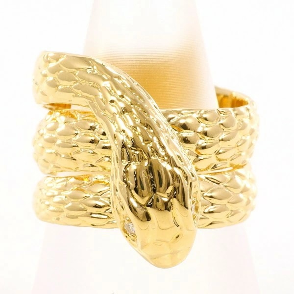 K18 18金 YG リング 12号 ダイヤ カード鑑別書 中古 124,000円