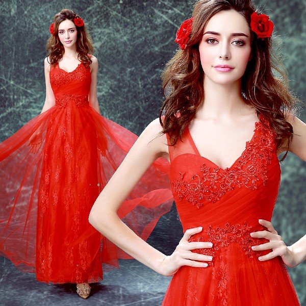 カラードレス 赤 二次会 安い ロングドレス パーティードレス 結婚式 披露宴 花嫁 フォーマルドレ