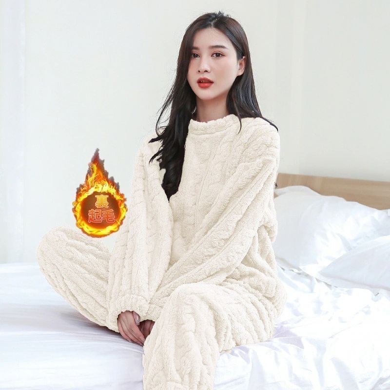 ルームウエアレディースパジャマ部屋着ナイトウエアセットアップ長袖秋冬フリース裏起毛上下セット厚もこもこかわいいあったか入院産後 4,899円