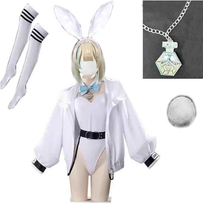 緋八マナ コスプレ衣装 バニー 女体化 バニーガール コスチューム バーチャルYouTuber 緋八マナ コスプレ衣装 風 ハロウィン クリスマス 学園祭 文化祭 仮装 髪飾り+靴下付き