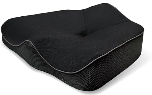 MORIPiLO 座布団 腰 クッション 姿勢矯正 座ると骨盤が立つ (腰の事を考えたクッション 高反発 硬め) ブラック 43x38x13cm お尻が痛くならない 座面 チェア 椅子用 モリシタ 4