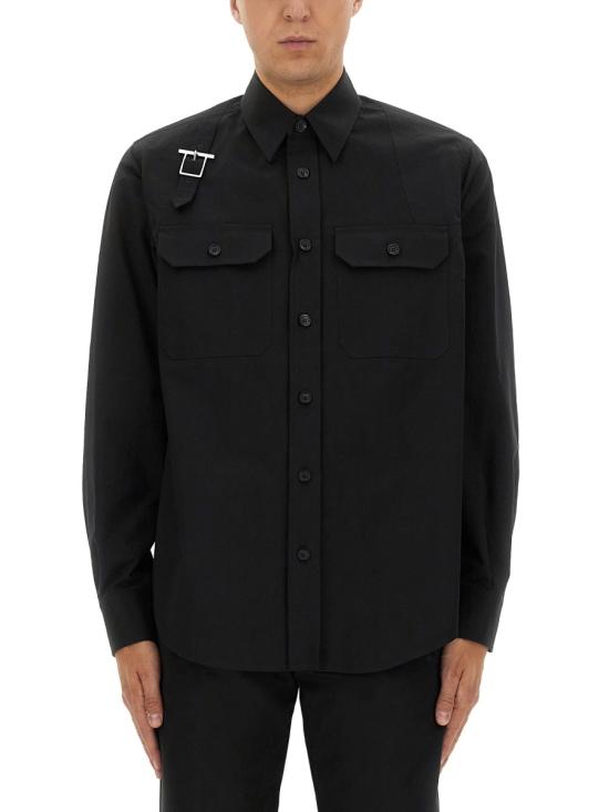 ALEXANDER MCQUEEN Men Long Tops 838500 QSAA91000 BLACK