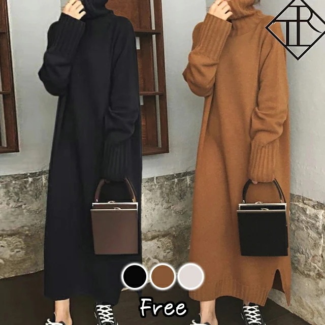 【即納】ワンピース レディース ニットワンピース 秋冬 ロングワンピース 長袖 秋 ニット ワンピース 大きいサイズ ハイネック タートルネック 大人可愛い 可愛い おしゃれ カジュアル 普段使い 体