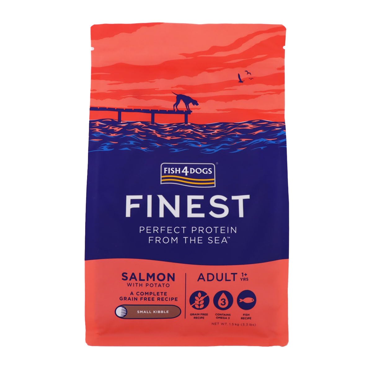 【最安値挑戦中】 フィッシュ4ドッグ ファイネスト サーモン 小粒 1.5kg