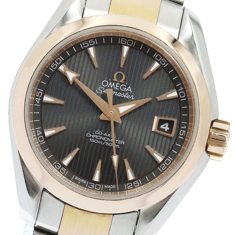 オメガ OMEGA 231.20.30.20.06.001 シーマスター アクアテラ コーアクシャル PGベゼル 自動巻き レディース 保証書付き_904375【中古】