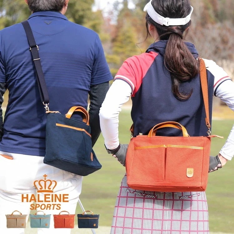 HALEINESPORTS帆布ヌメ革ゴルフカートバッグ