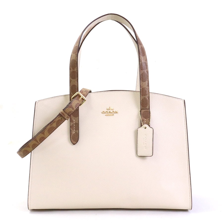 コーチ COACH ハンドバッグ レザー アイボリー×ブラウン系 レディース h29475f