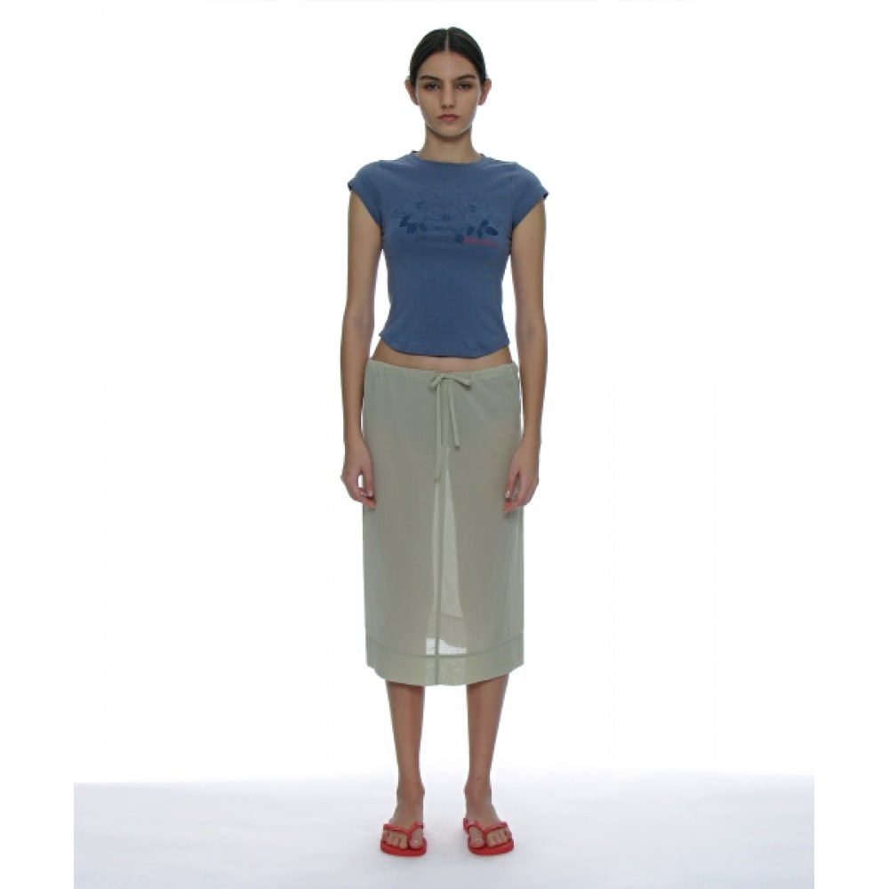 PARTIMENTO レディースシアーミディスカート_ライトグリーン 6,404円