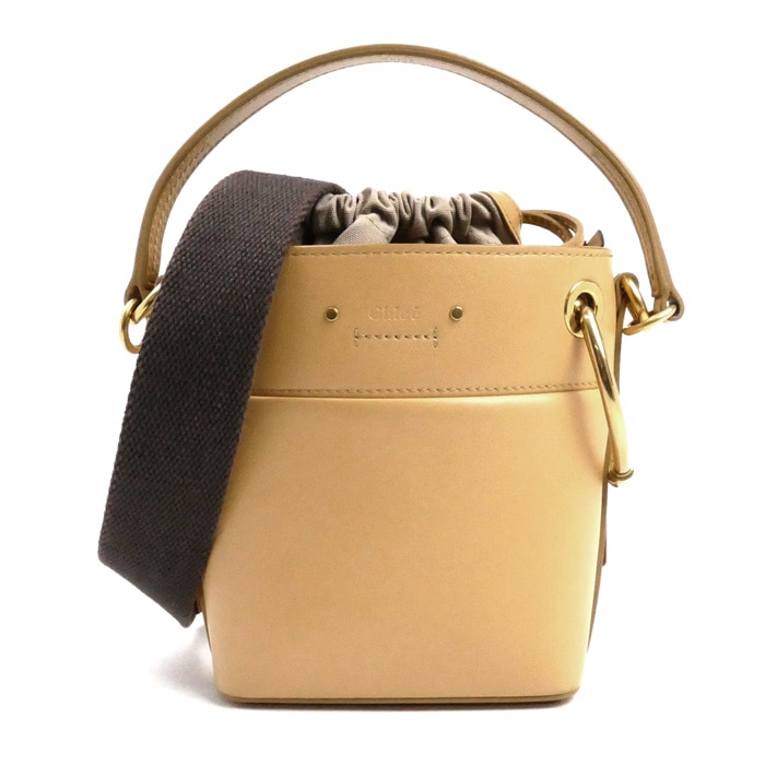 Chloe クロエ ロイ ミニバケット 2Wayショルダーバッグ ベージュ レディース 中古