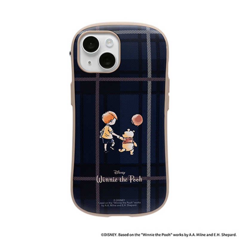 HAMEE　［iPhone 15/14/13専用］ディズニーキャラクター iFace First Class Cafe MagSynqケース iFace プー/チェック/ネイビー　41-187351