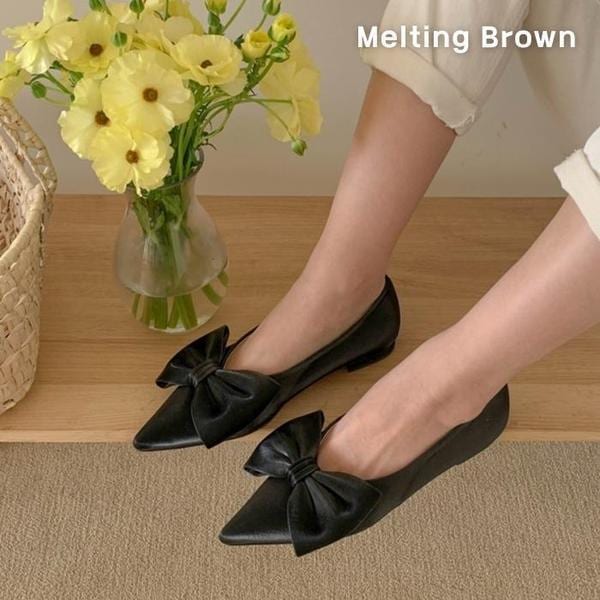 デイリーポイントリボンフラットシューズ 2color