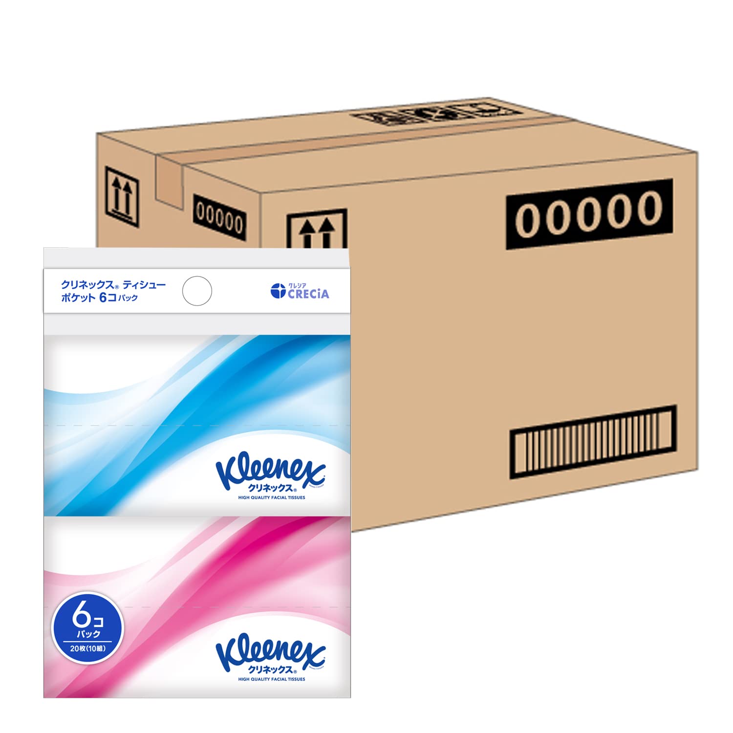 【ケース販売】 クリネックス ポケットティシュー 20枚(10組) 6個パック ×40パック入り