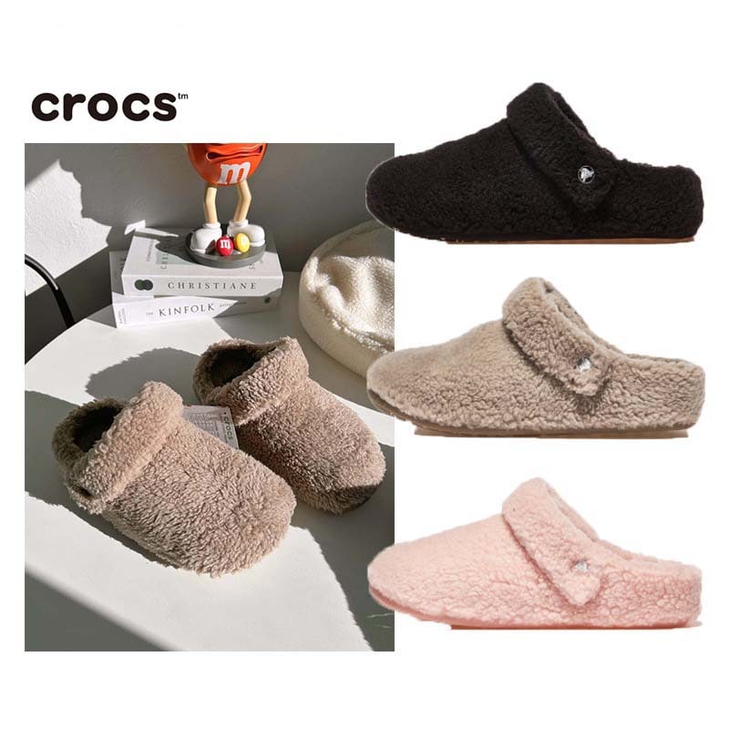 CLASSIC COZZZY SLIPPER CRS209386 クロッグ スリッポン コージー 厚底 レディース ファー フェイクファー 韓国 モコモコ かわいい モフモフ 人気 サボ 黒