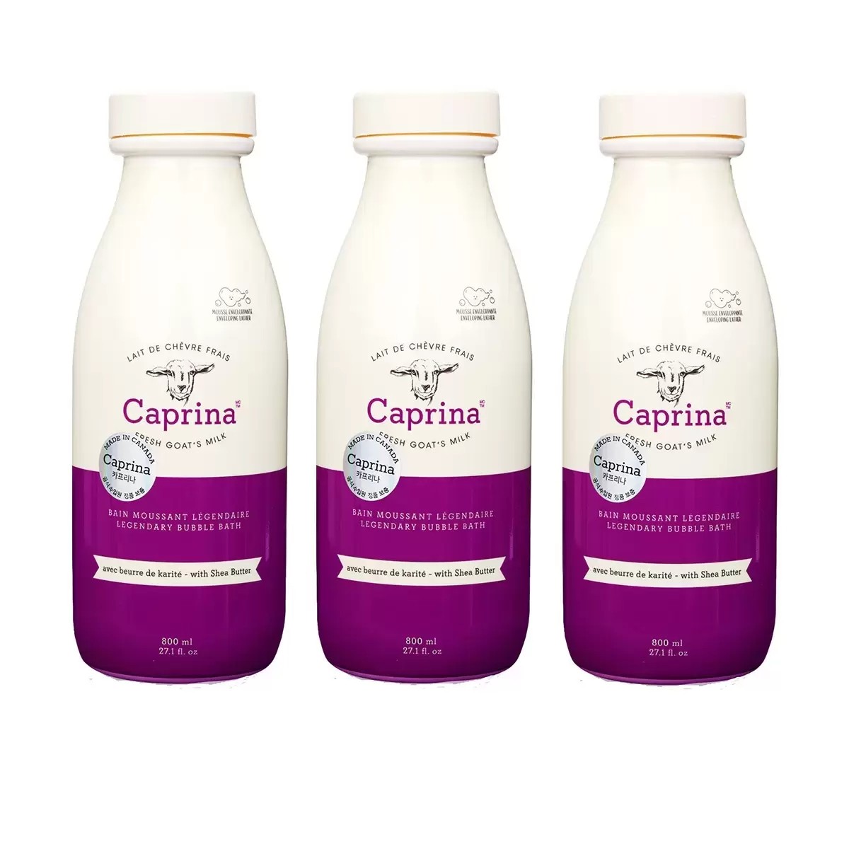 カプリナ ヤギミルク バブルバス（シアバターの香り）800ml X3