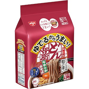 日清食品 ゆでるからうまい!日清のどん兵衛 なめらか太そば 2食パック 192g