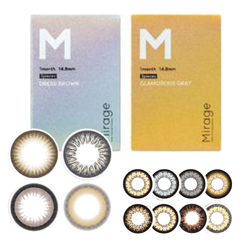 メガ 【選べる4箱セット】カラコン 1ヶ月 ミラージュ ワンマンス Mirage 度なし 度あり 1箱2枚入り