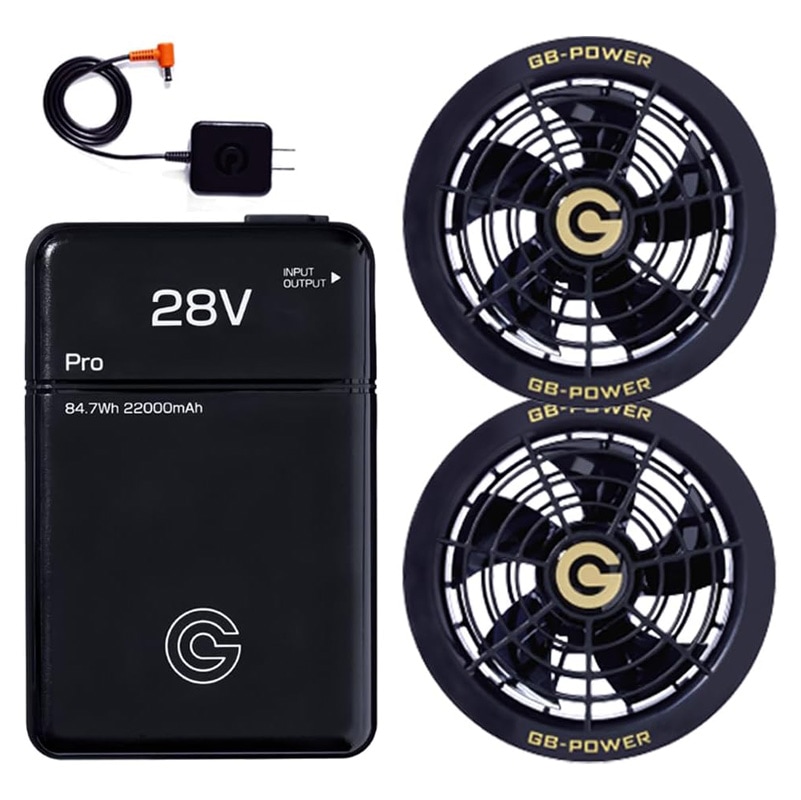 長信ジャパン バッテリー ファン デバイスセット GB428 GF1+GF1-B 2025年 28V 空調ウェア 空調作業服