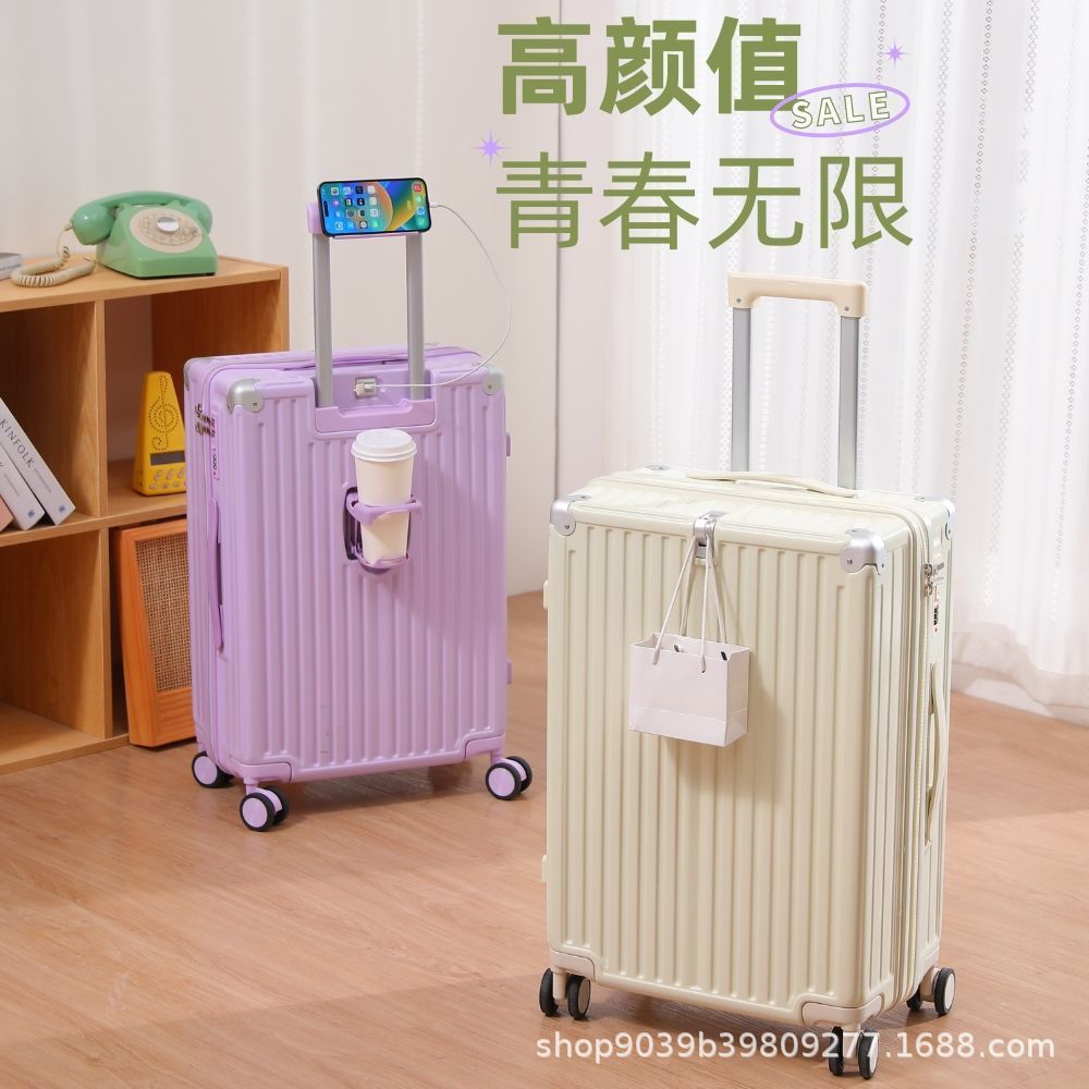 女性用トロリースーツケース 2025 新高価値スーツケース 二層ジッパー 20インチ 小型搭乗パスワードスーツケース