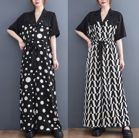 オールインワン オーバーオール 体型カバー 着痩せ シンプル大きいサイズ レディース 春夏 スカート パンツ ガウチョ ドレス サロペット ロンパース all-in-one