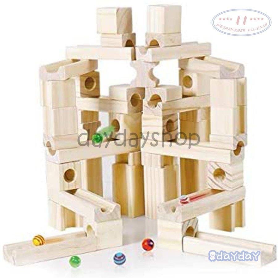 積み木 つみき ピタゴラスイッチ ビー玉転がし スロープ 木製 立体パズル 知育玩具 おもちゃ 誕生日 入学 入園 クリスマス プレゼント (60pcs) 5,032円