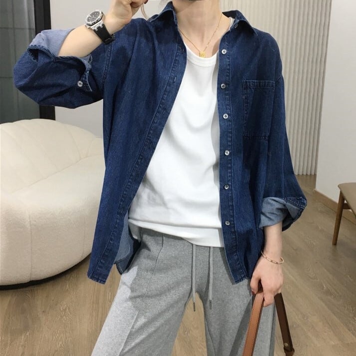 デニムシャツ レディース シャツ 上着 羽織り ジージャン デニム インスタ映え 高見え 可愛い かわいい 韓国 かっこいい カジュアル 大人 上品 きれいめ シンプル クラシック エレガント lou