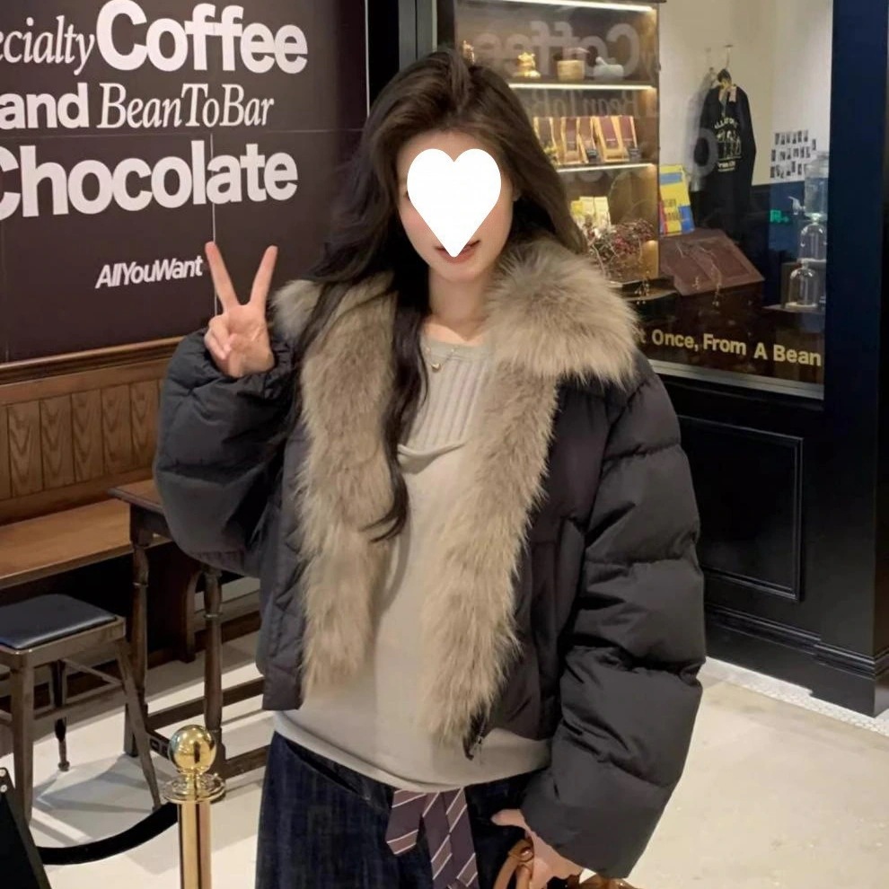新品登場フェイクファー 冬ファー 毛皮アウター ファーコート ダウンジャケット レディース新作冬物ショートダウンジャケット 女性用 ファー付き ゆったり厚手 小柄な方におすすめ 韓国風 ダウンコート 5,227円