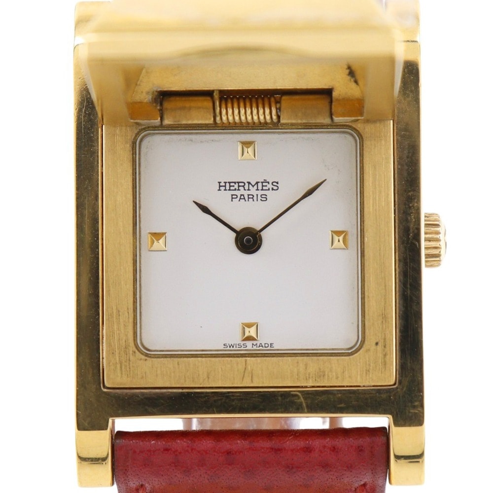 メドール ヴィンテージ 腕時計 金メッキ レザー ゴールド Y クオーツ アナログ表示 レディース 白文字盤 中古品