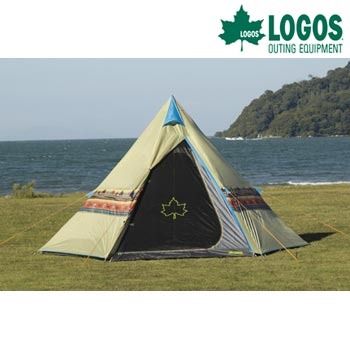 LOGOS(ロゴス) ナバホTepee 400 3～4人用 【 アウトドア用品 レジャー用品 ティピーテント キャンプテント モノポールテント 宿泊用テント キャンプ用品 テントセット ワンポールテン