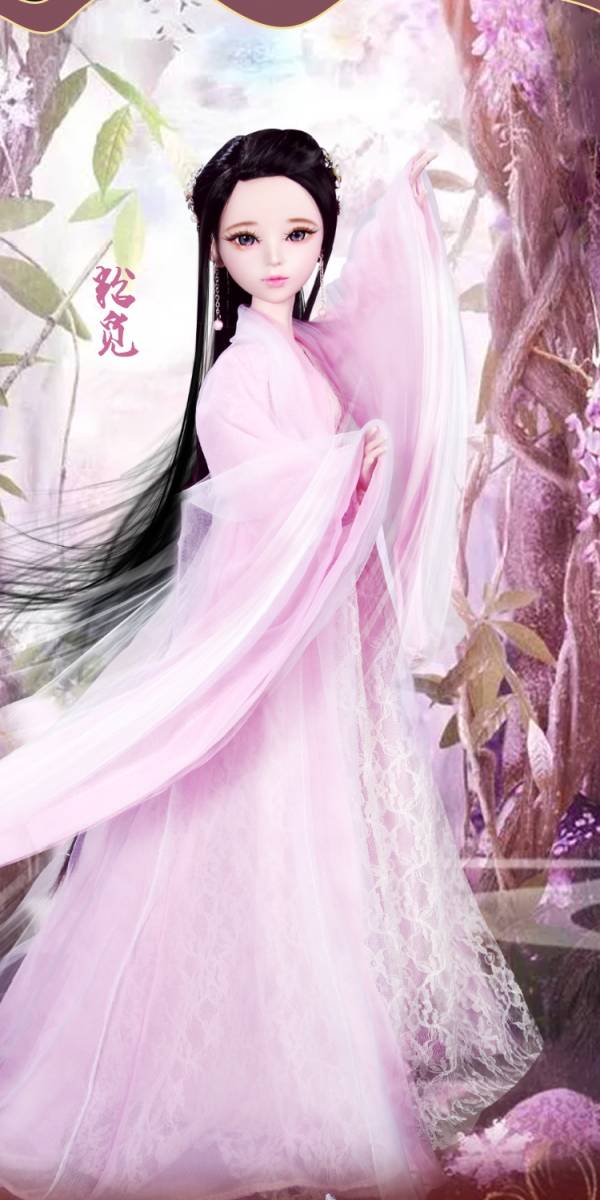 中国ドラマ『霜花の姫香蜜が咲かせし愛』香蜜沈沈燼如霜 錦覓 楊紫 中国限定グッズ キャラクタードール 人形 60cm ピンク