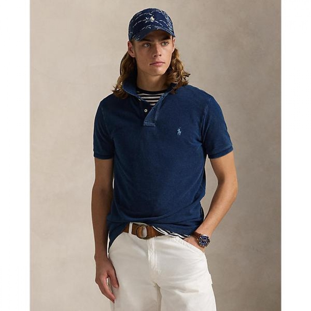 ポロラルフローレンメンズカスタムスリムフィットインディゴメッシュポロシャツ (MNPOKNI1N823238400)