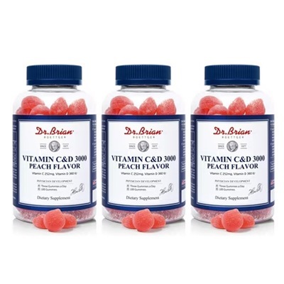 桃味グミビタミンC&D 3000, 100ea, 3個