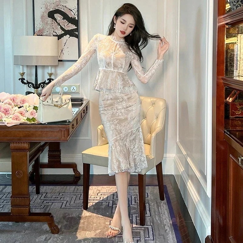 新款 上下セット ワンピース風 フォーマル パーティー キャバドレス 着痩せ 大人 チャイナドレス 同窓会 披露宴 卒業式 結婚式 演奏会 ウェディング 正式 147 メガ割ドレス