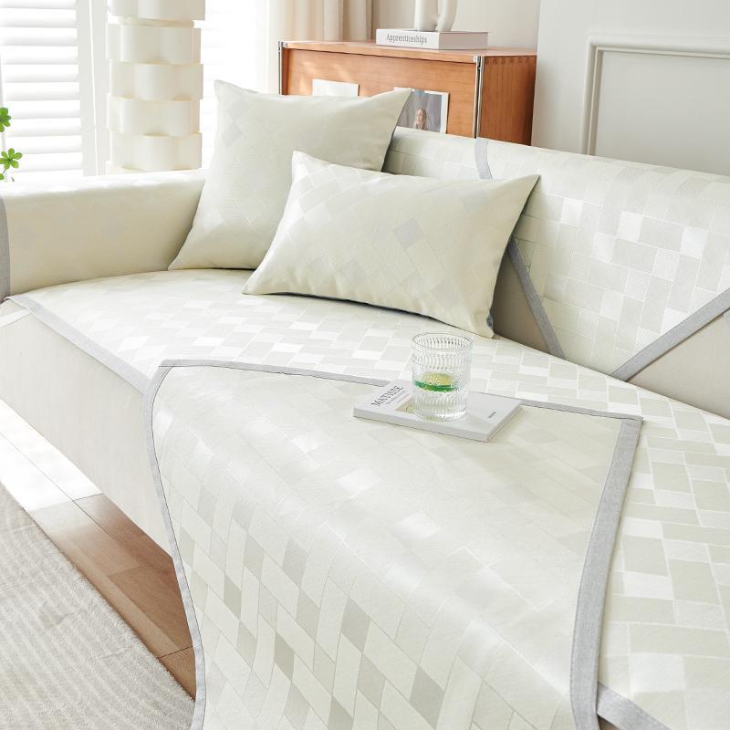 ソファーカバー 夏 かけるだけ 涼しい ひんやり 冷感 シート マット 簡単 シンプル モダン クール 白 緑 グレー 快適 通気性 おしゃれ 滑り止め ほこり 防止