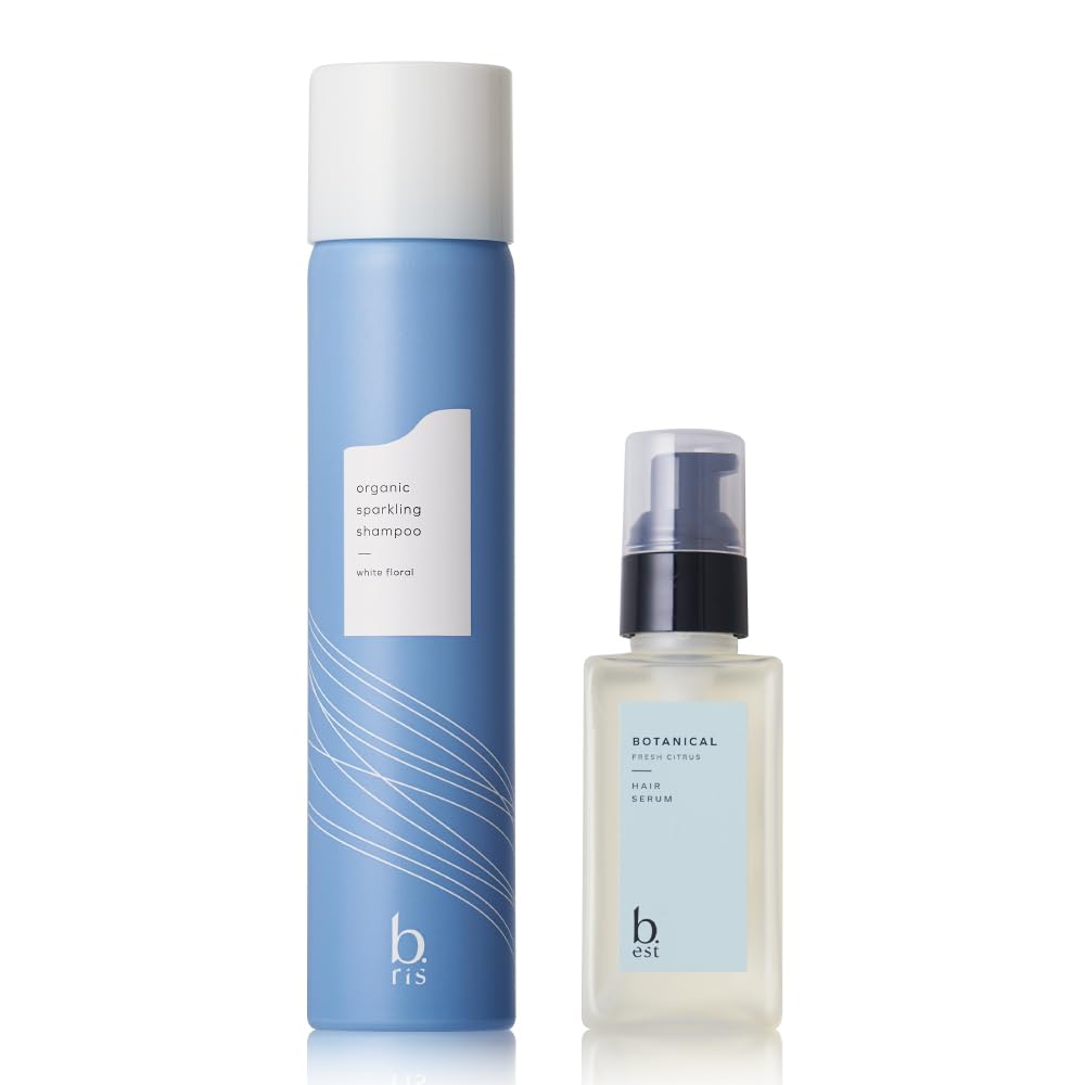 ビーリス オーガニックスパークリングシャンプー [ 炭酸シャンプー ホワイトフローラルの香り ノンシリコン オーガニック ] b.ris 炭酸シャンプー & ヘアセラム フレッシュシトラス の香り セ