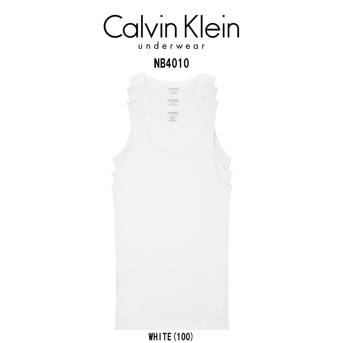 Calvin Klein タンクトップ クルーネック インナー シャツ 3枚セット 肌着 メンズ NB4010