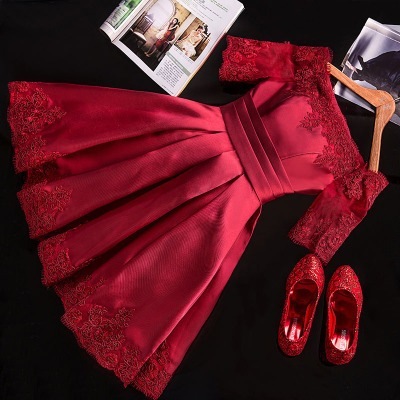 【2枚購入で 3oo円OFF】ブライドメイドスーツショート2025スプリングスリムワンショルダースモールドレスドレスドレス