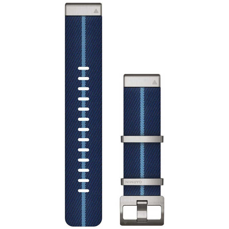 GARMIN　MARQ Captain (GEN 2) 用交換バンド QuickFit 22mm Jacquard Nylon Strap Indigo Striped　010-13225-10