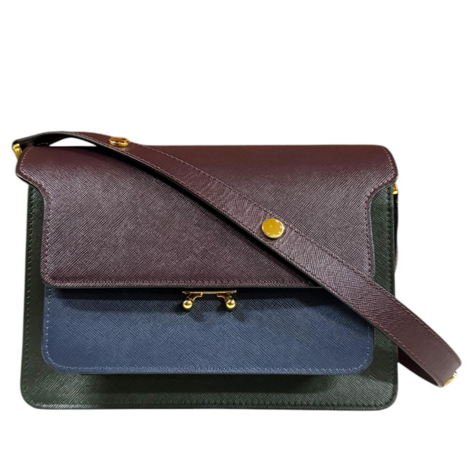 マルニ トランクバッグ ショルダーバッグ カーフ SBMPN09U09 ブラウン MARNI 中古