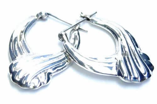 ダブルウェーブスナップピアス 1ペア販売 両耳 綺麗 上品 大人 ワンタッチ 装着簡単 シルバー925 ポスト 輪っか リング 本物の銀 プレゼント 男性 女性 プレゼント pc-00-00031xx