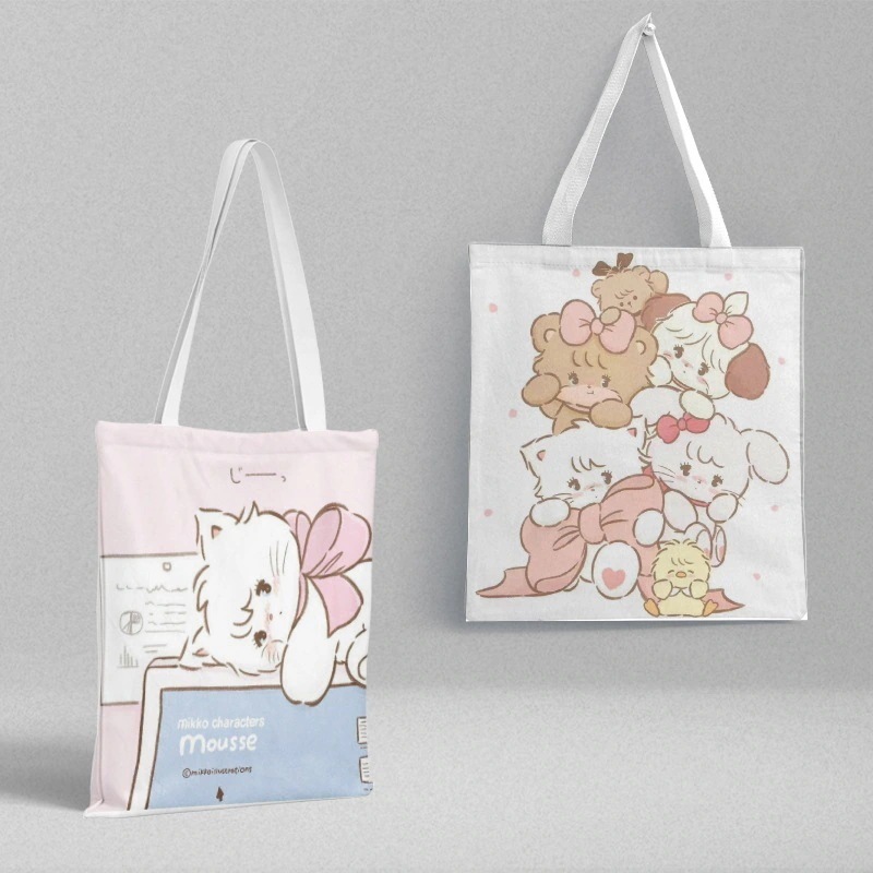 Qoo10] Mikkoジッパー付き帆布袋アニメグッズ : バッグ・雑貨