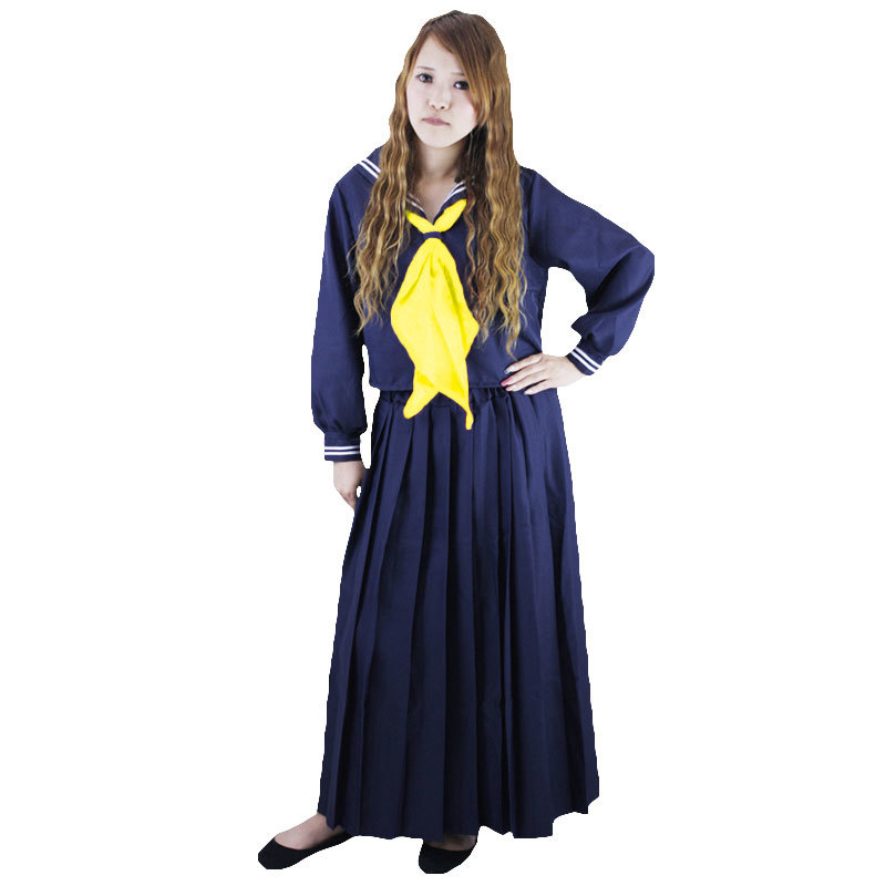 コスプレ 仮装 コスプレ セーラー服 Patymo スケバン ロングセーラー(スカーフ黄) 【 コスプレ 衣装 ハロウィン 仮装 レディース コスチューム 制服 セーラー服 女子高生 スカーフ 女性