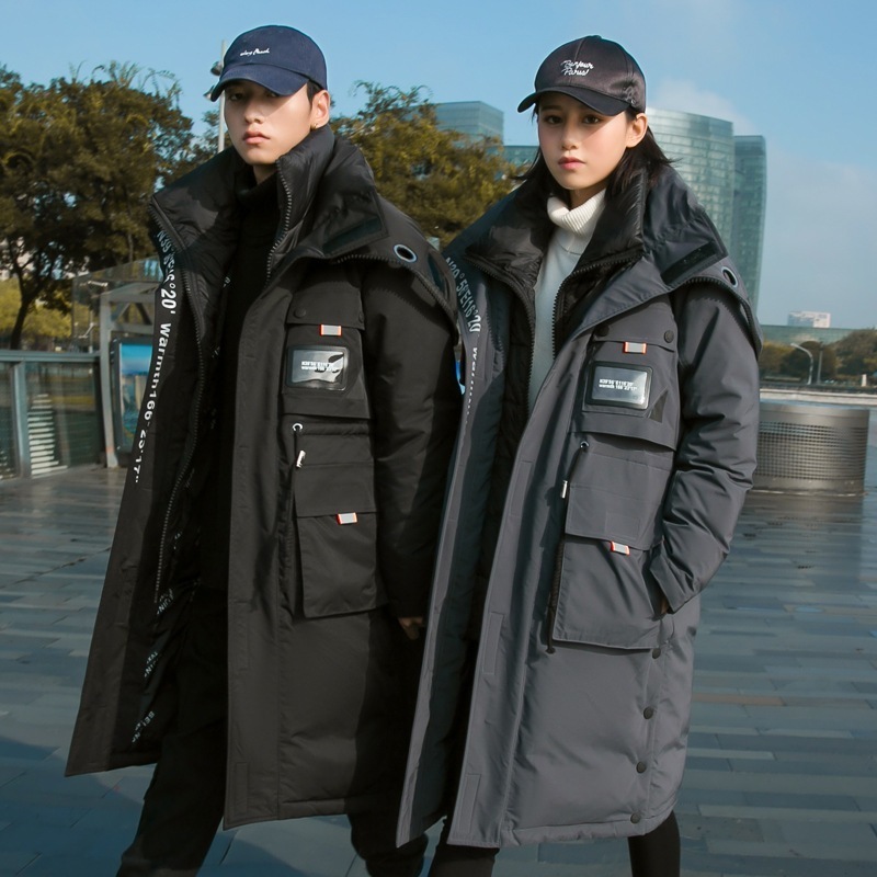 ひざ下丈ダウンジャケット冬ミディアム丈のオーバーオール厚手韓国版ペアルック冬コート C31-842