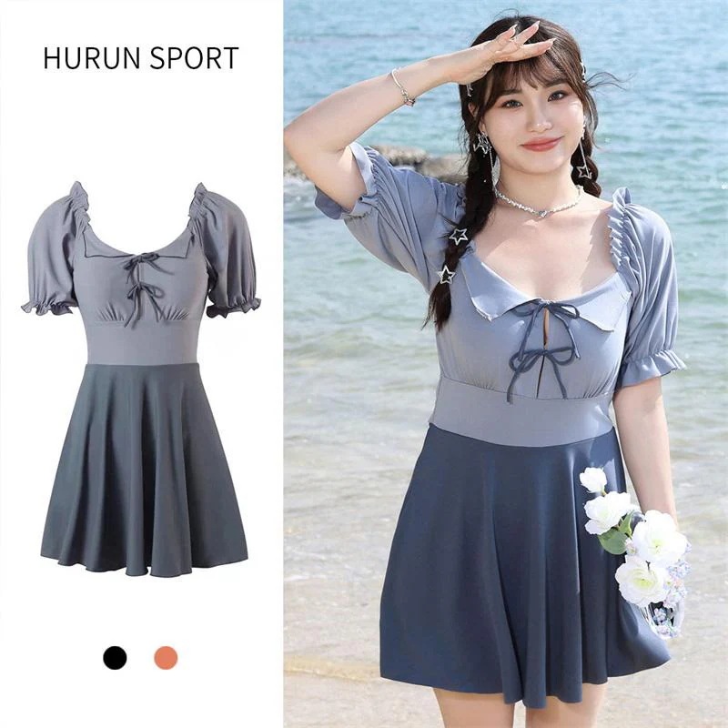 バルーン 20代 ワンピース 40代 リボン 水着 スリーブ 10代 大人水着 ハイウエスト 海水浴 プラスサイズ レディース プール 30代 体型カバー オトナ女子