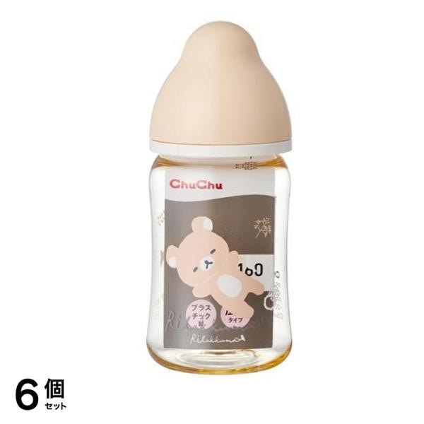 ChuChu(チュチュ) マルチフィット広口タイプ哺乳びん プラスチック製 160mL (リラックマ) 6個セット